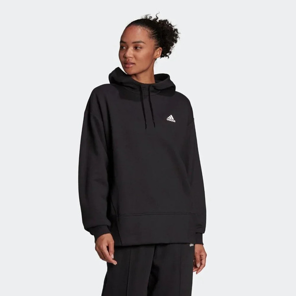 Adidas Women's Essentials Studio Fleece Long sleeve Hoodie Size S NWT - Picture 1 of 12